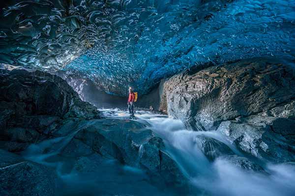 Discover the ice caves with local guides